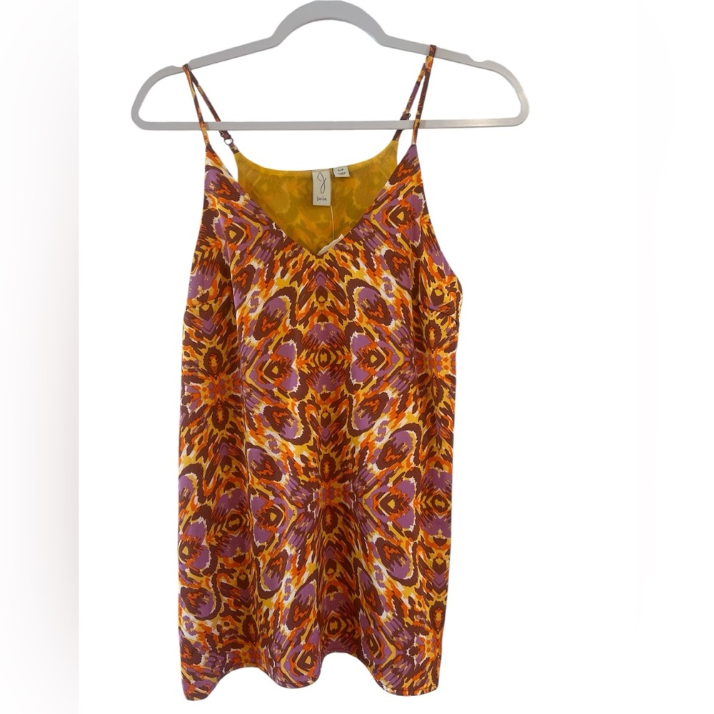 Joie Vibrant Multicolor Orange Purple Sleeveless V Neck Top Size Small NWT